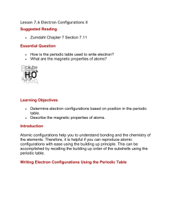 Lesson 7.6 Electron Configuration 2