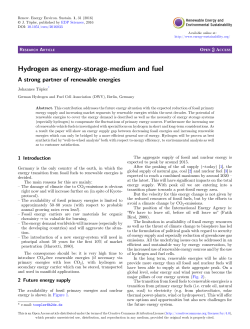 Hydrogen as energy-storage-medium and fuel