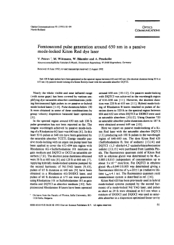 Femtosecond pulse generation around 650 nm in a passive