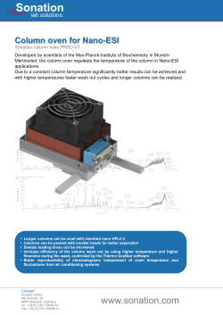 The Sonation column oven allows for shortening or lengthening of