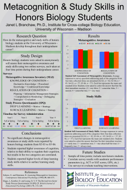 Metacognitive Awareness Study Skills