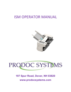 the Infinity ISM Operating Manual