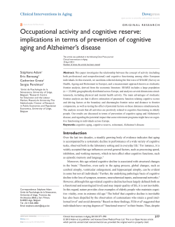 Occupational activity and cognitive reserve: implications in terms of