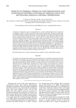 effects of thermal stress on lipid peroxidation and antioxidant