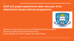 Staff and pupil experiences after one year of an attachment aware