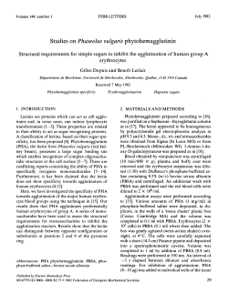 Studies on Phaseolus vulgaris phytohemagglutinin