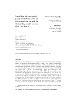 Modelling nitrogen and phosphorus limitation on phytoplankton