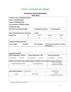 Promotion Review Worksheet