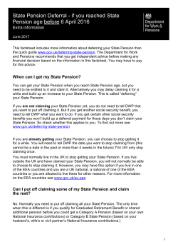 State Pension deferral: if you reached State Pension age before 6