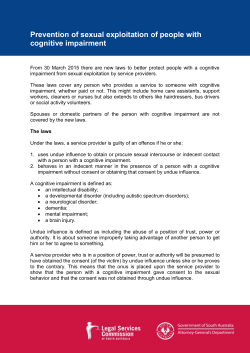 Prevention of sexual exploitation of people with cognitive impairment