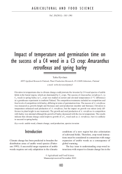 Impact of temperature and germination time on the success of a C4
