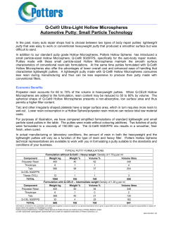 Q-Cel&reg; Ultra-Light Hollow Microspheres Automotive Putty: Small