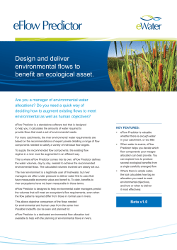 Design and deliver environmental .ows to benefit an ecological asset.