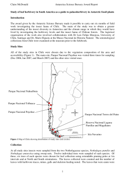 Claire McDonald Antarctica Science Bursary Award Report 1 Study