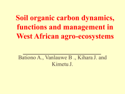 Soil organic carbon dynamics, functions and management in West