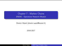 Chapter 7 : Markov Chains - ENSIIE
