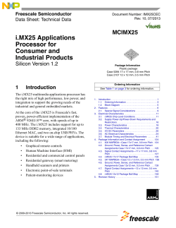 i.MX25 Applications Processor for Consumer and Industrial Products