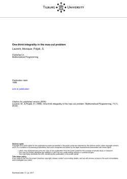 Tilburg University One-third-integrality in the max