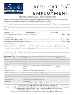 Application for Employment