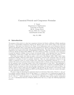 Canonical Periods and Congruence Formulae