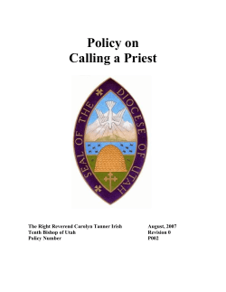 Policy On - Episcopal Diocese of Utah