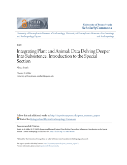 Integrating Plant and Animal: Data Delving Deeper Into Subsistence