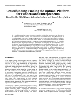 Crowdfunding: Finding the Optimal Platform for