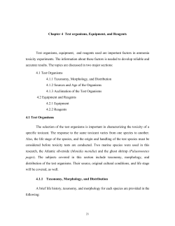 Chapter 4 Test organisms, Equipment, and Reagents Test