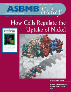 How Cells Regulate the Uptake of Nickel How Cells Regulate the