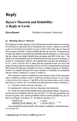 Bayes`s Theorem and Reliability: A Reply to Levin