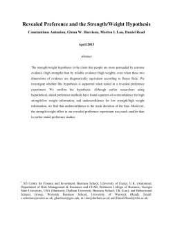 Revealed Preference and the Strength/Weight Hypothesis