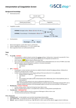 Interpretation of Coagulation Screen
