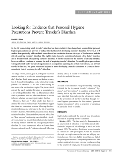 Looking for Evidence that Personal Hygiene Precautions Prevent