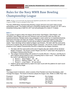 Navy bowling program base Team championships lEAGUE RULES