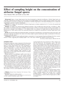 Effect of sampling height on the concentration of