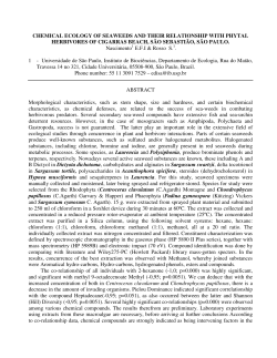 chemical ecology of seaweeds - Departamento de Ecologia - IB