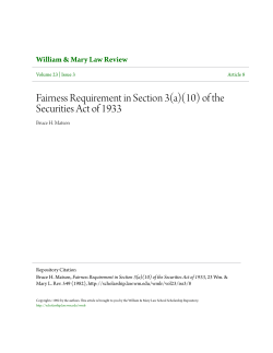 Fairness Requirement in Section 3(a)(10) of the Securities Act of 1933