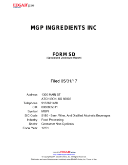 mgp ingredients inc form sd - MGP Ingredients, Inc.
