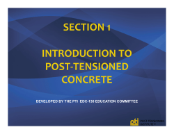 section 1 introduction to post-tensioned concrete - Post