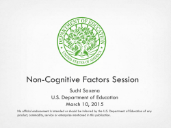 Non-Cognitive Factors Session - National Charter School Resource