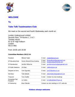 Member Pack 2013 LH - Tube Talk Toastmasters