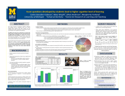 Exam questions developed by students lead to higher cognitive