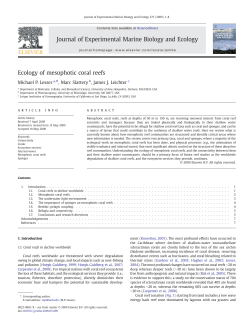 (2009) Ecology of mesophotic coral reefs. Journal of Experimental