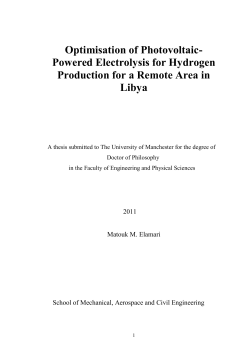 Photovoltaic Powered Electrolysis Hydrogen Production System