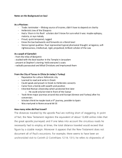 Notes on the Background on Saul