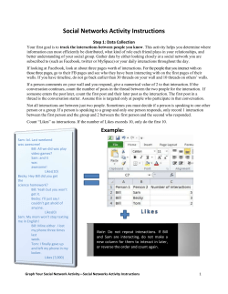 Social Networks Activity Instructions