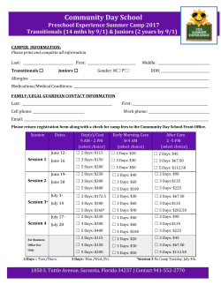 CAMPER INFORMATION - Community Day School