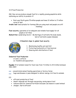 12.4 Food Production GQ: How can we produce enough food for a