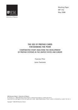 the use of prepaid cards for banking the poor
