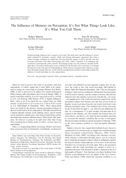 The Influence of Memory on Perception
